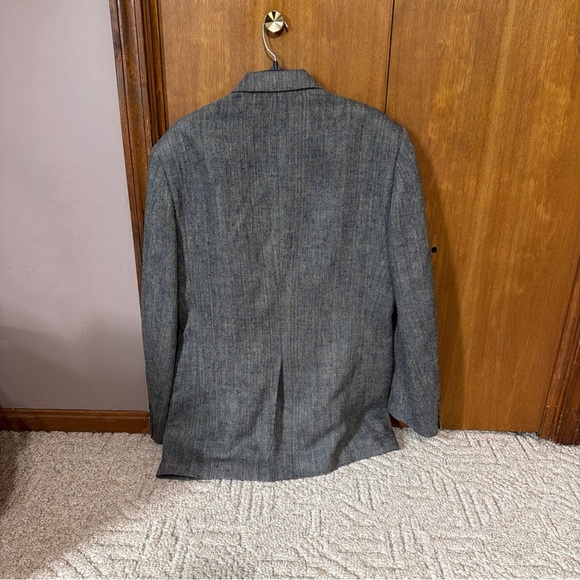 Towncraft Gray Herringbone Silk Sport Coat Blazer - Picture 6 of 15